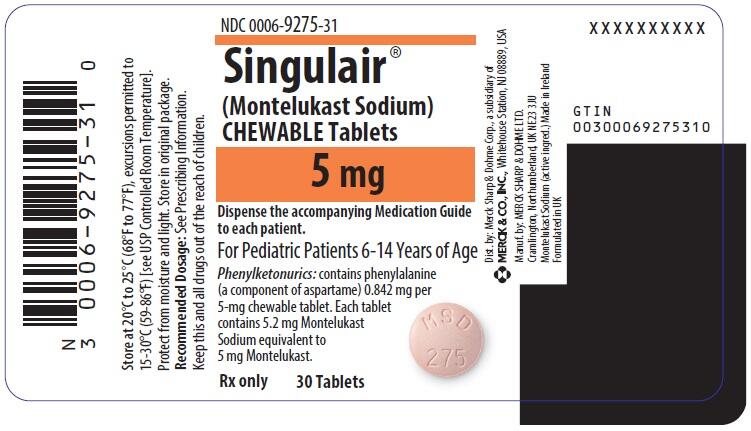 singulair 5mg chewable tablets